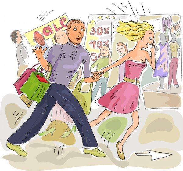 Шоппинг карикатура