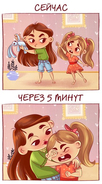 Смешные комиксы про сестер