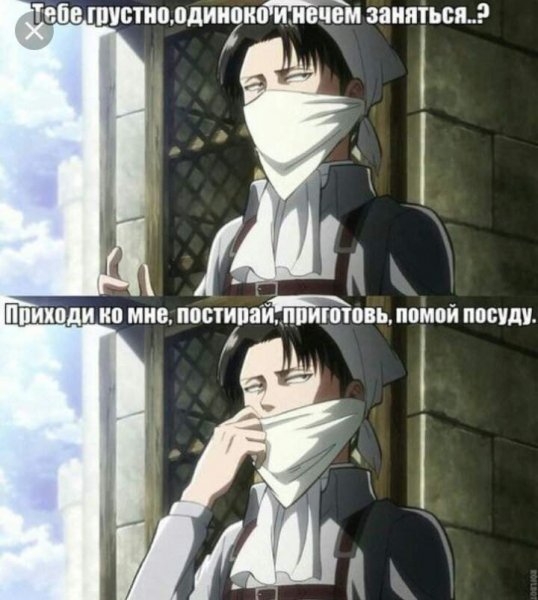 Аниме атака титанов Леви приколы