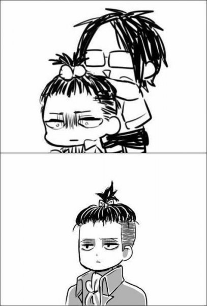 Атака титанов комиксы приколы Леви