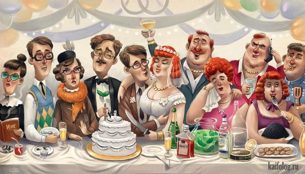 Шарж застолье