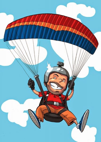 Смешной парашютист