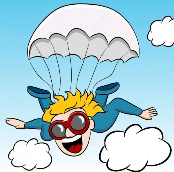 Смешной парашютист рисунок