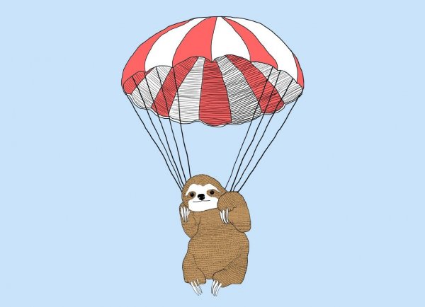 Смешной парашютист рисунок
