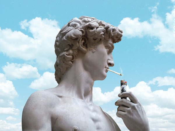 Давид Микеланджело Эстетика с сигаретой