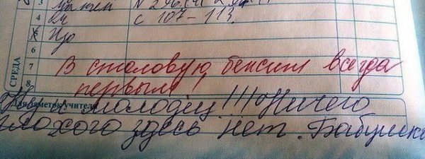 Упоротые записи в дневниках и тетрадках