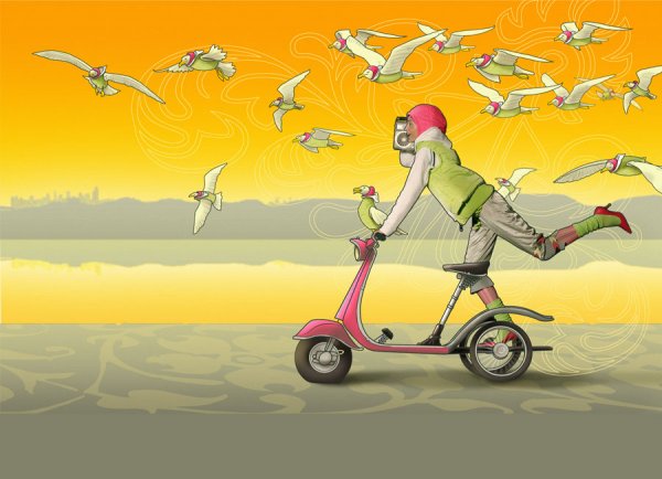 Девушка с гармошкой