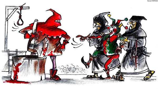 Карикатура топор в голове