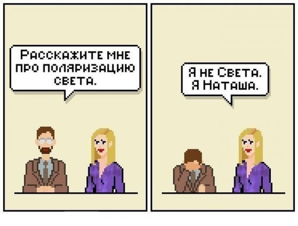 Поляризация света я не света