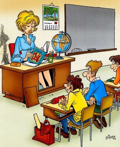 Карикатура о школе и учениках
