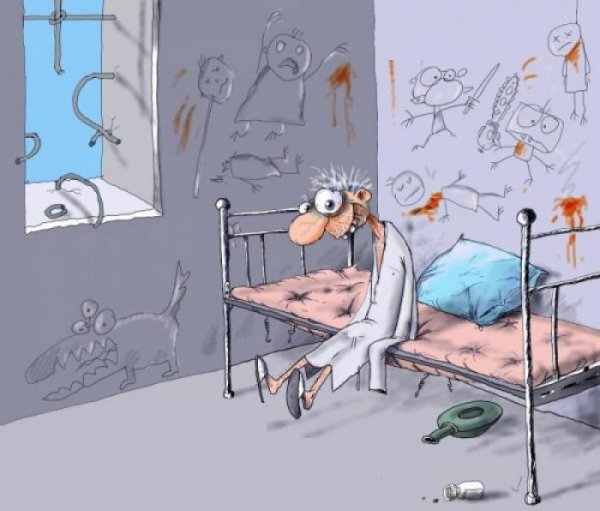 Сумасшедший карикатура