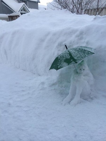 Зонт под снегом