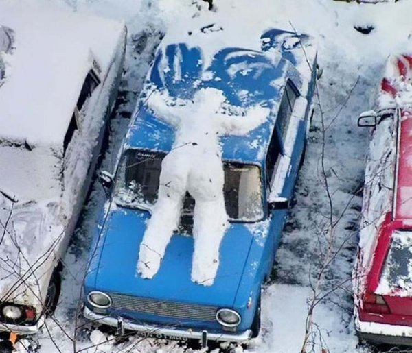Много снега юмор