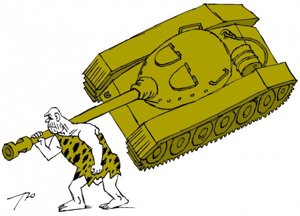 На танке карикатура