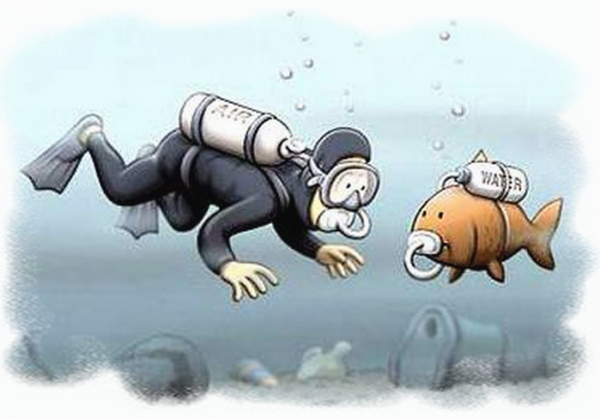 Водолаз карикатура