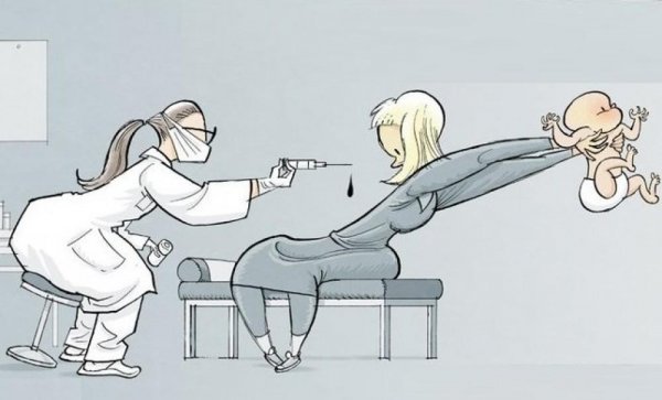 Укол карикатура