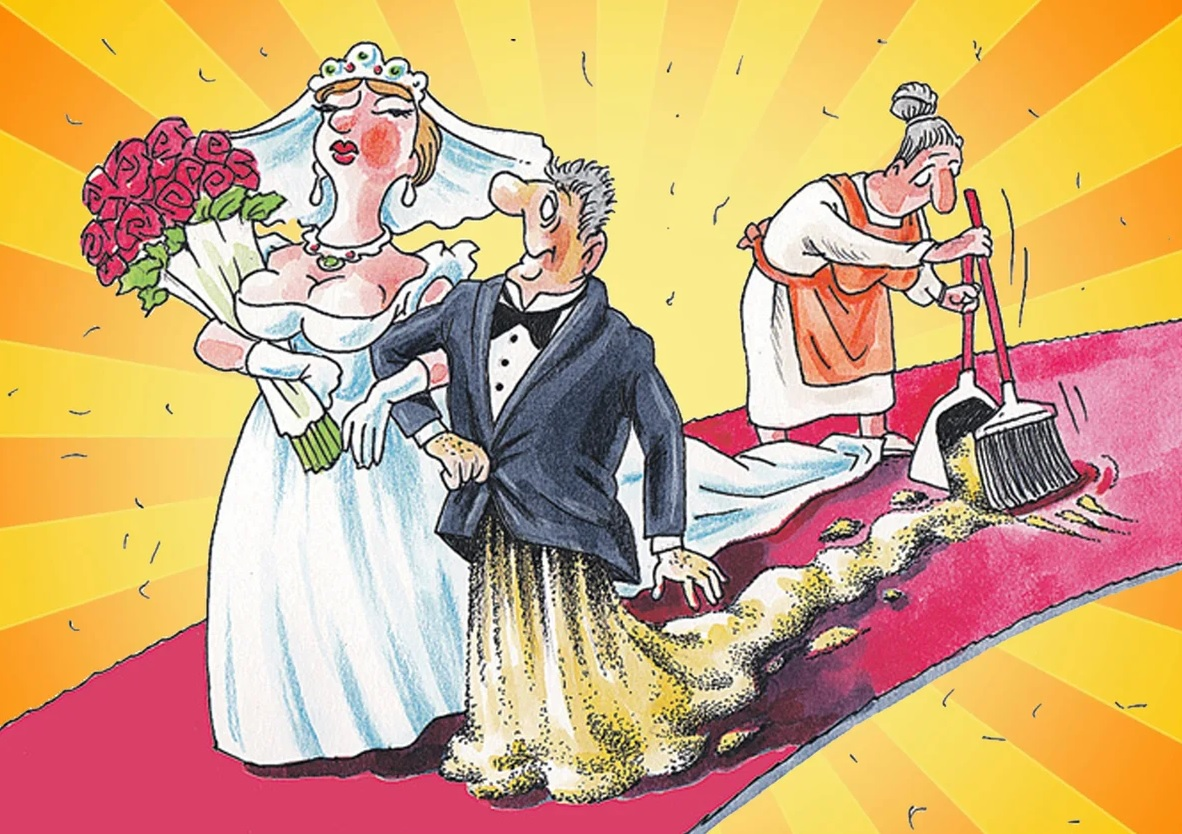 Женитьба замужество. Свадьба карикатура. Свадебные карикатуры прикольные. Карикатуры про женитьбу. Карикатуры с юбилеем свадьбы.