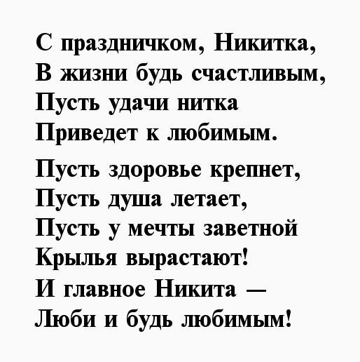 С днём рождения Никита поздравления