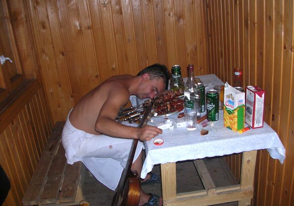Пьянка в сауне