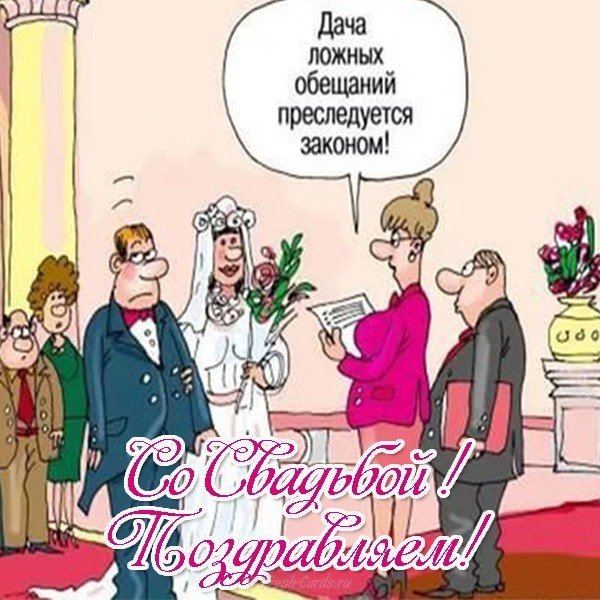 С днём свадьбы прикольные поздравления