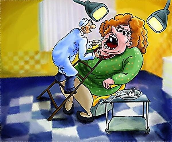 Зубной врач карикатура