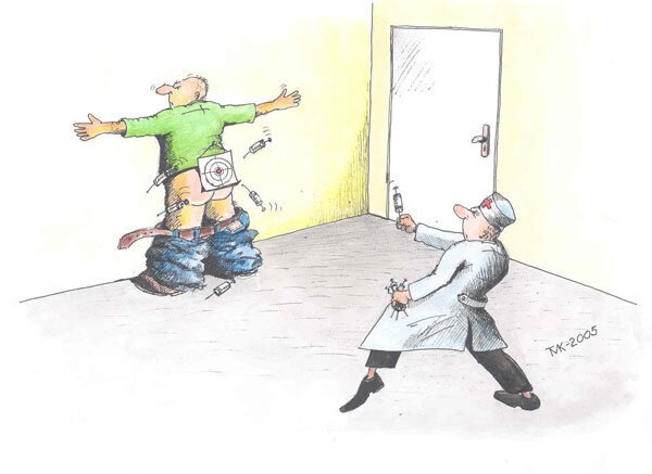 Укол карикатура