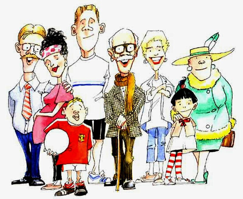 Родня родственник. Рисунок большой семьи. Семья смешные рисунки. Прикольные рисунки на тему семья. Семья родня.
