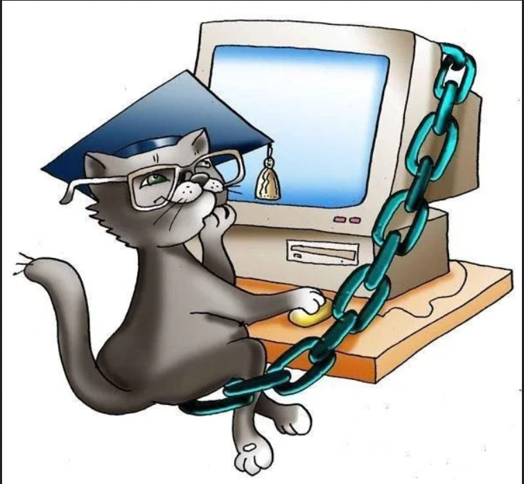 Смешная картинка компьютера. Кот ученый. Компьютерные иллюстрации. Животные и компьютер. Кот ученый мультяшный.