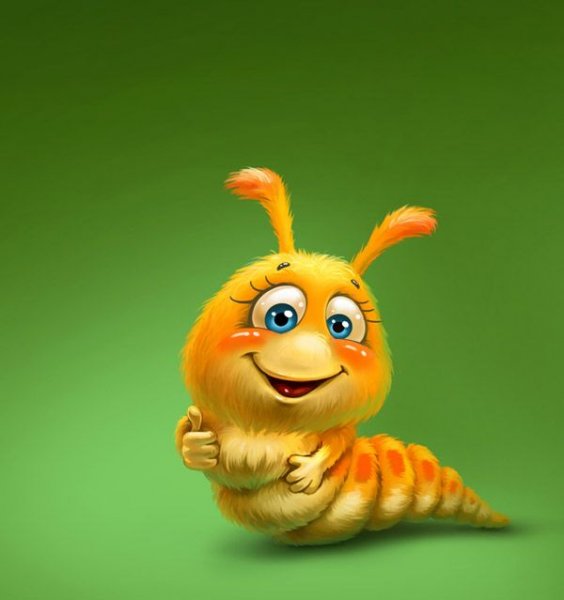 Гусеница улыбается