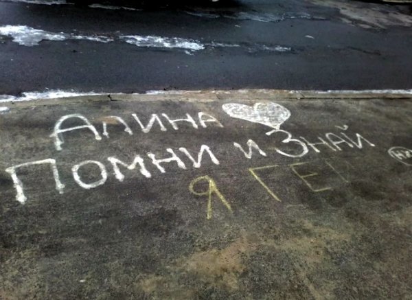 Надписи на асфальте