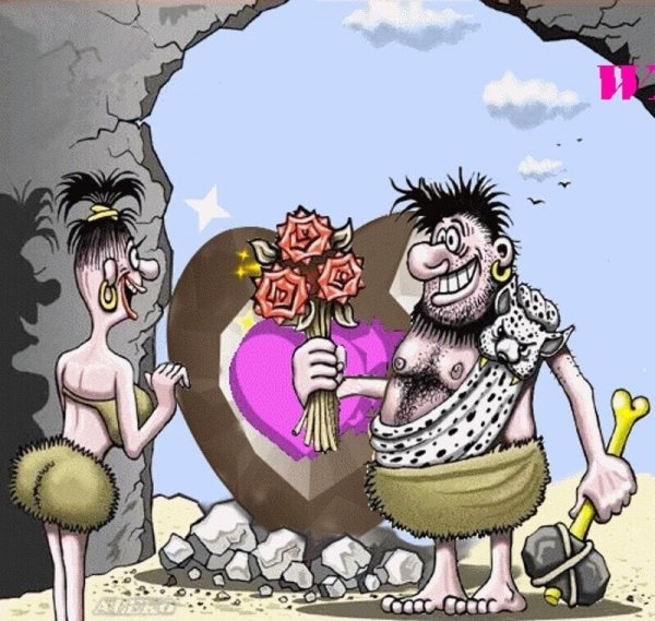 Карикатура влюбленные