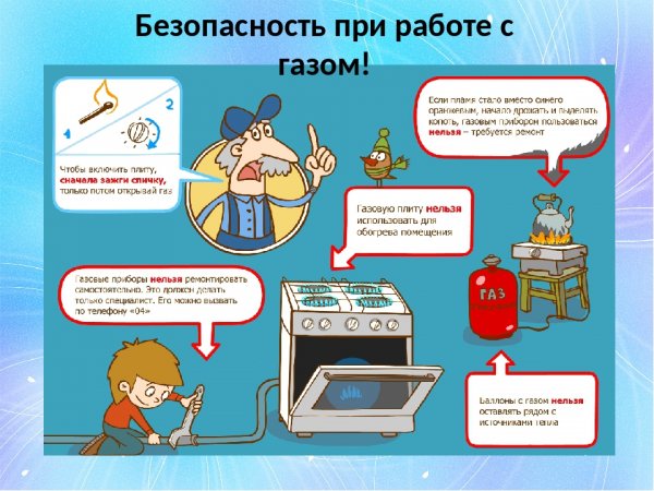 Рисунок по безопасному пользованию газом