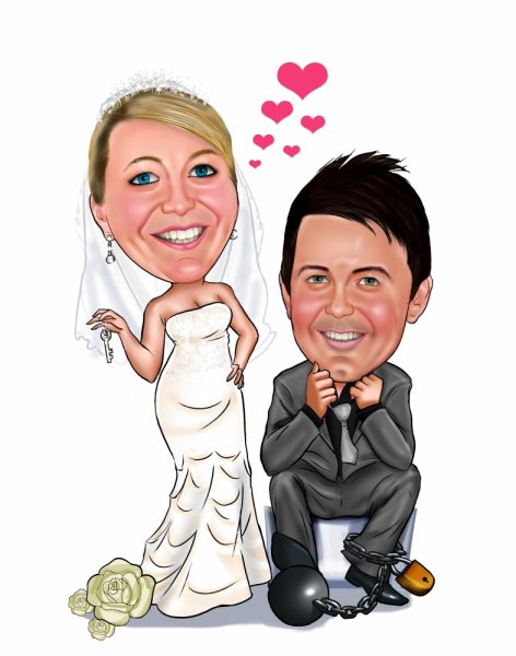 Жених и невеста карикатура