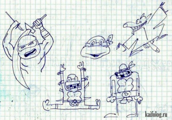 Прикольные рисунки карандашом в тетради