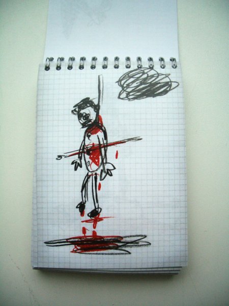 Наброски ручкой в тетради