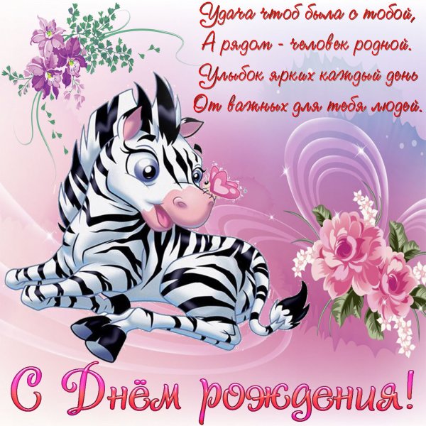 Поздравление с зеброй