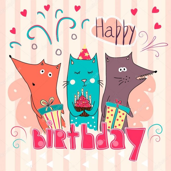 Открытки с днём рождения подруге прикольные