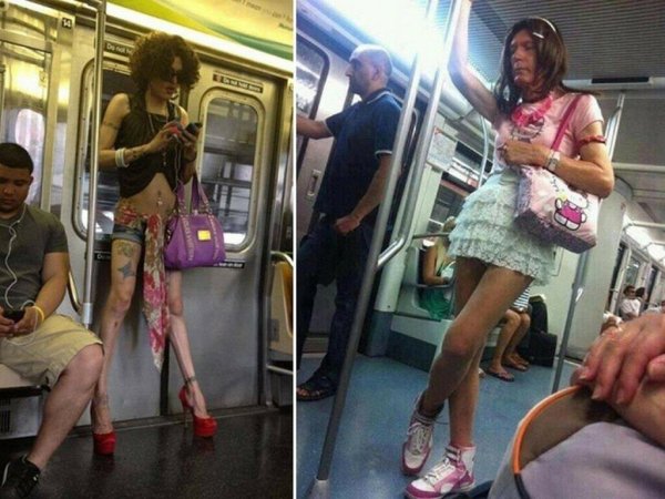 Смешная одежда в метро