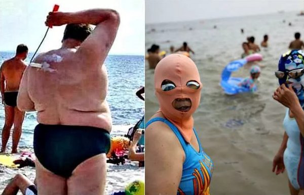 Забавные девушки на пляже