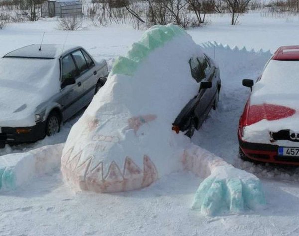 Зимние автоприколы