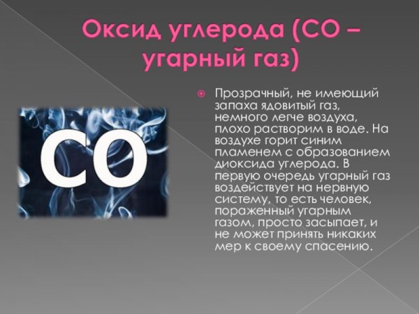 Оксид углерода УГАРНЫЙ ГАЗ