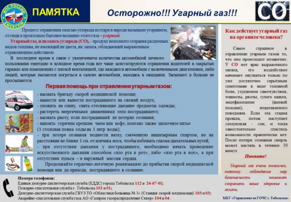 УГАРНЫЙ ГАЗ влияние на организм