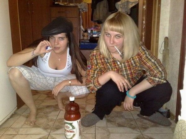 Страшная девушка гопник