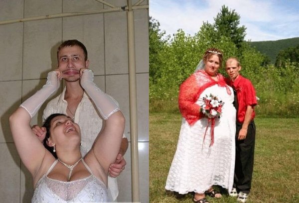 Смешная пара на свадьбе