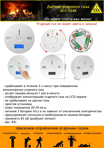 Датчик угарного газа БЗП-24 ГОСТ