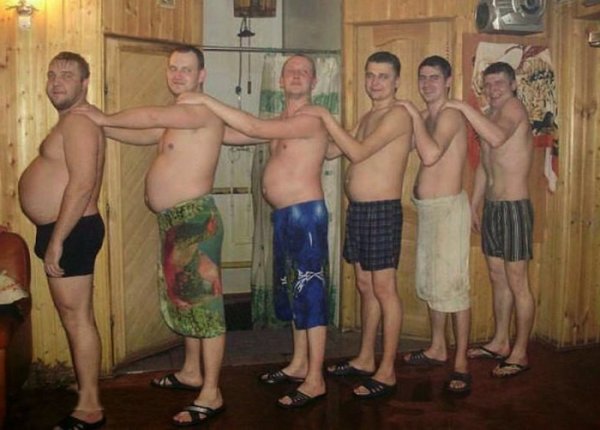 Мужики в бане прикольные