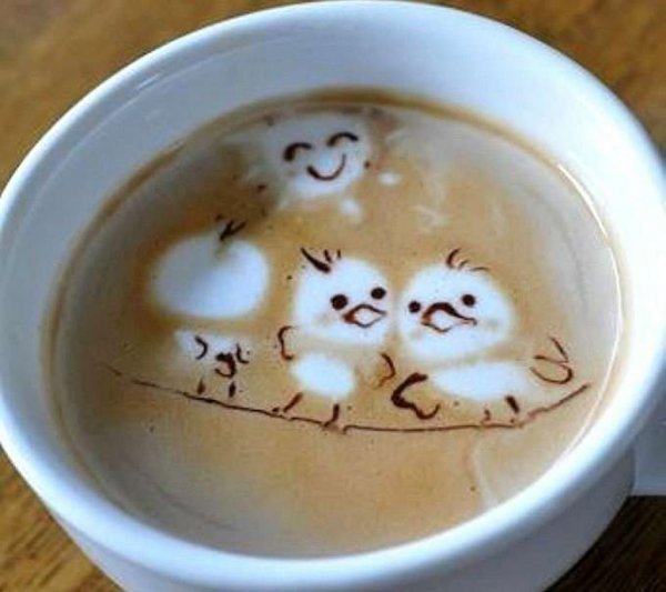 Смешные рисунки на кофе