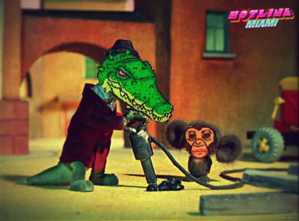 Чебурашка и крокодил Гена арт