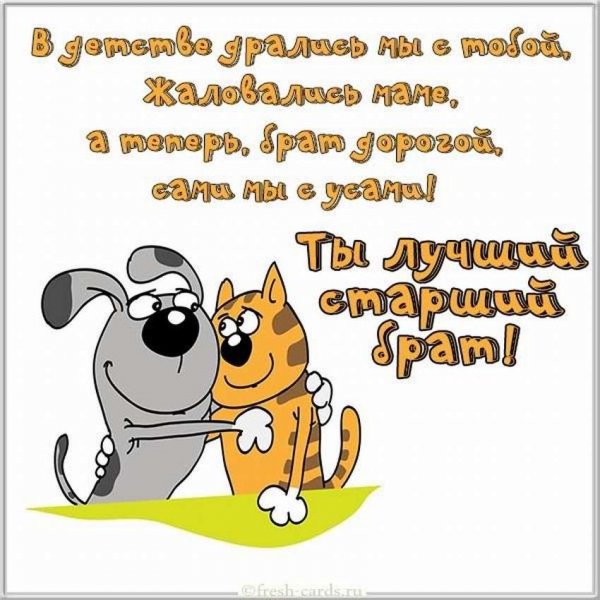 Открытка брату прикольная