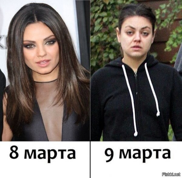 Мила Кунис до и после